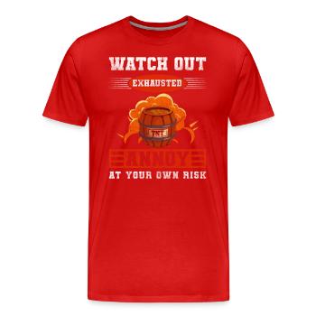 Pyro Feuerwerk Brennen Verboten - Männer Premium Bio T-Shirt - Rot - Vorne - Damien (186cm)