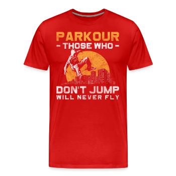 Parkour Underground Lifestyle - T-shirt bio Premium Homme - rouge - Devant - Damien (186cm)