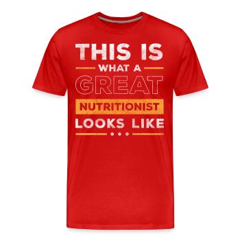 Objectif de l’aide du conseiller - T-shirt bio Premium Homme - rouge - Devant - Damien (186cm)