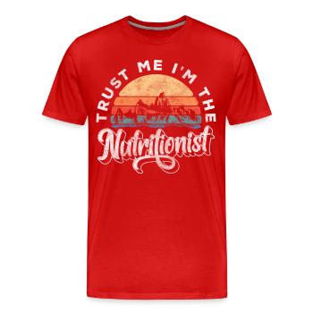 Nutritionist Healthy - Men's Premium Organic T-Shirt - red - Front - Damien (186cm)
