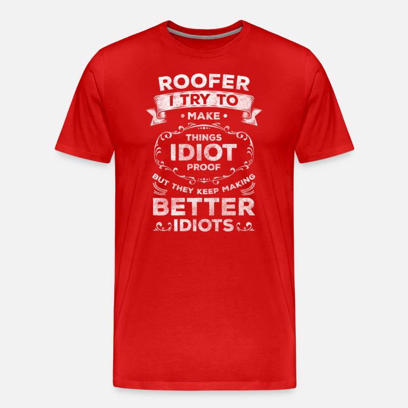 Zimmermann Baustelle Beruf Dachdeckermeister - Männer Premium Bio T-Shirt - Rot