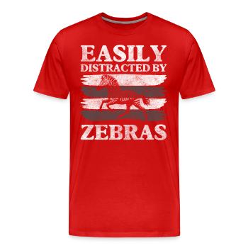 Zebra Afrika Artenschutz Prärie - Männer Premium Bio T-Shirt - Rot - Vorne - Damien (186cm)