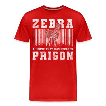 Zebra Tier Safari Wildlife - Männer Premium Bio T-Shirt - Rot - Vorne - Damien (186cm)