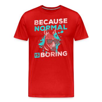 Zebra Naturschutz Safari Tierpark - Männer Premium Bio T-Shirt - Rot - Vorne - Damien (186cm)