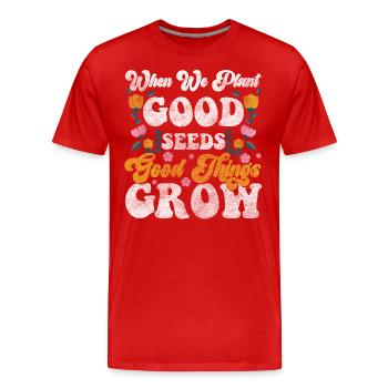 Blumen Duft Romantik Blühen - Männer Premium Bio T-Shirt - Rot - Vorne - Damien (186cm)
