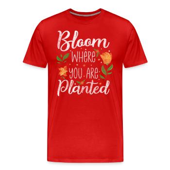 Blumen Duft Liebe Blumenstrauß - Männer Premium Bio T-Shirt - Rot - Vorne - Damien (186cm)