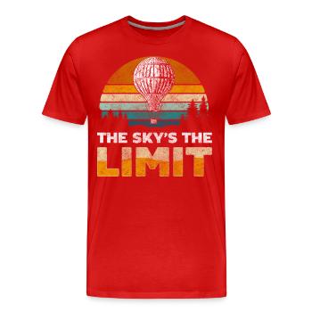 Aéronaute flamme nuages passe-temps - T-shirt bio Premium Homme - rouge - Devant - Damien (186cm)