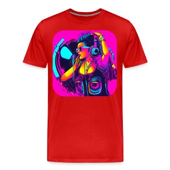 80s Motto Party Mixtape - Men's Premium Organic T-Shirt - red - Front - Damien (186cm)