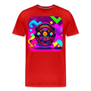 Rétro vintage des années 80 pop culture - T-shirt bio Premium Homme - rouge - Devant - Damien (186cm)