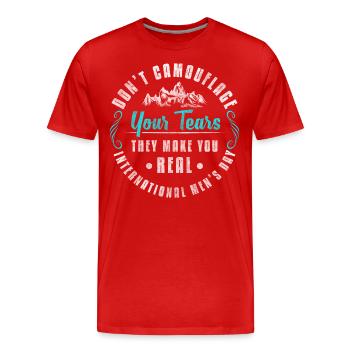 Chariot à bras à boire pour les vacances de la journée des hommes - T-shirt bio Premium Homme - rouge - Devant - Damien (186cm)