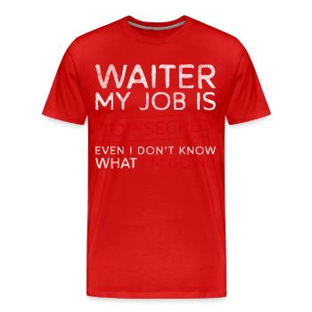 Serveur Service de pourboires Gastronomie Chef - T-shirt bio Premium Homme - rouge - Devant - Damien (186cm)