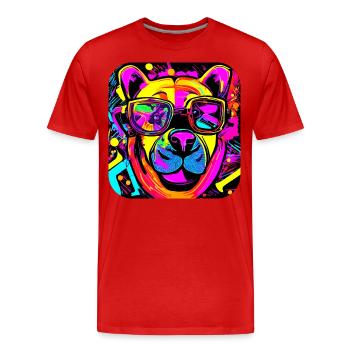 Neon Style Bear Neon Sign - Men's Premium Organic T-Shirt - red - Front - Damien (186cm)