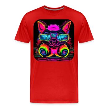 Neon UV Motif Festival Trend Style - Men's Premium Organic T-Shirt - red - Front - Damien (186cm)