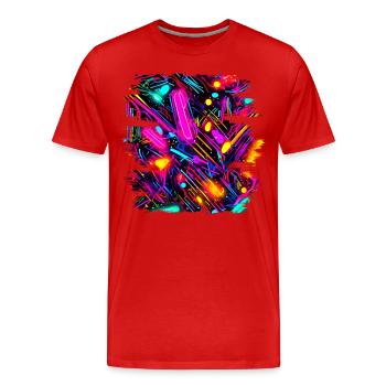 Neon Farben Bunt Kreativ Style Glow - Männer Premium Bio T-Shirt - Rot - Vorne - Damien (186cm)