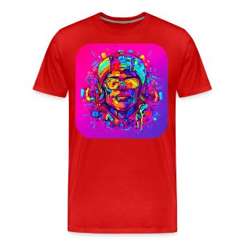 Neon Splash Creative Luminous UV Style - Men's Premium Organic T-Shirt - red - Front - Damien (186cm)