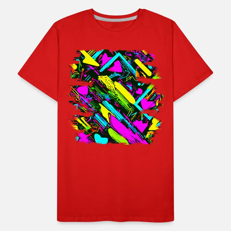 Neon Colors Colorful Creative Style Glow Men's Premium Organic T-Shirt