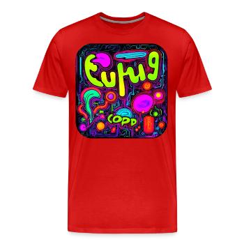 Neon Colors Bright Style UV - Men's Premium Organic T-Shirt - red - Front - Damien (186cm)