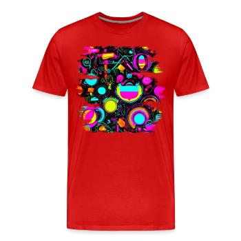 Neon Farben Leuchtend Stil UV - Männer Premium Bio T-Shirt - Rot - Vorne - Damien (186cm)