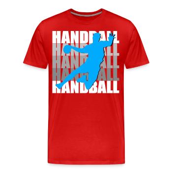 Handball - Männer Premium Bio T-Shirt - Rot - Vorne - Damien (186cm)