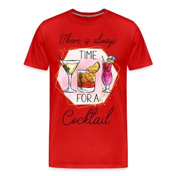 Cocktail Summer Beach Bar Club Party Drink - Men's Premium Organic T-Shirt - red - Front - Damien (186cm)