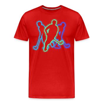 Floorball Player Silhouette Floorballer Floorball - Men's Premium Organic T-Shirt - red - Front - Damien (186cm)