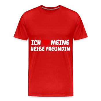 Ich Liebe Meine Heiße Freundin Rotes Herz Hot Girl - Männer Premium Bio T-Shirt - Rot - Vorne - Damien (186cm)