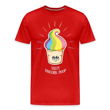 unicorn shirt, unicorn poop - Männer Premium Bio T-Shirt - Rot - Vorne - Damien (186cm)