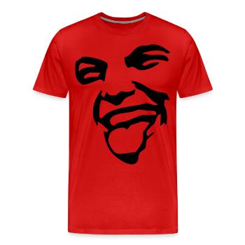 Gesichts - Männer Premium Bio T-Shirt - Rot - Vorne - Damien (186cm)