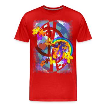 FLOWER POWER résumé - T-shirt bio Premium Homme - rouge - Devant - Damien (186cm)