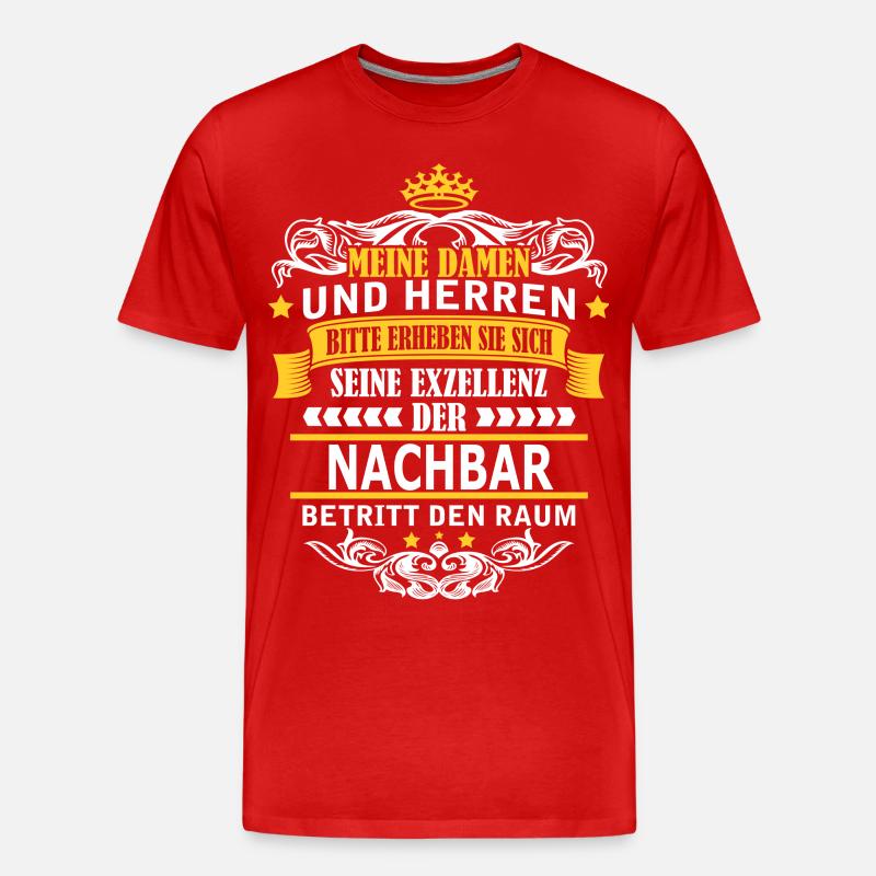 NACHBAR - Männer Premium Bio T-Shirt - Rot
