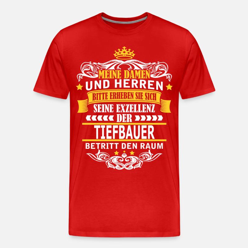 TIEFBAUER - Männer Premium Bio T-Shirt - Rot