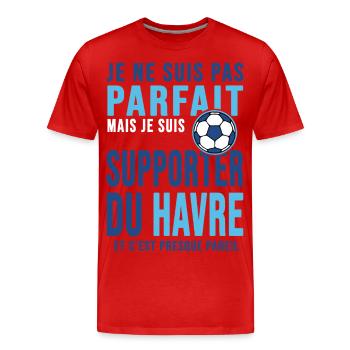 supporter foot le havre humour football du havre - T-shirt bio Premium Homme - rouge - Devant - Damien (186cm)