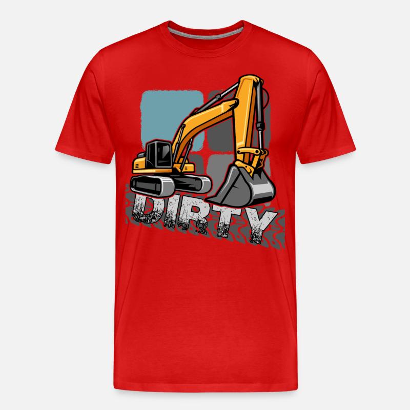 bagger "baggerfahrer gräbt löcher" - Männer Premium Bio T-Shirt - Rot