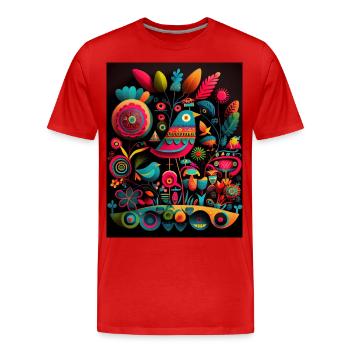 Bird Festival - Men's Premium Organic T-Shirt - red - Front - Damien (186cm)