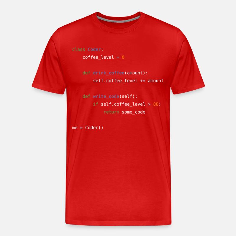 Coder - Männer Premium Bio T-Shirt - Rot