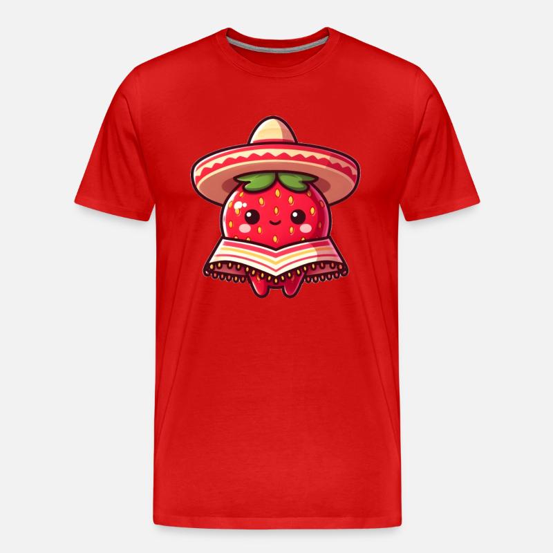 Mexikanische Erdbeere - Männer Premium Bio T-Shirt - Rot