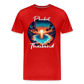 Sonnenuntergang in Phuket - Männer Premium Bio T-Shirt - Rot - Vorne - Damien (186cm)