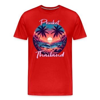 Sonnenuntergang in Phuket - Männer Premium Bio T-Shirt - Rot - Vorne - Damien (186cm)