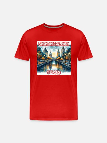San Antonio Riverwalk, Texas - Men's Premium Organic T-Shirt - red