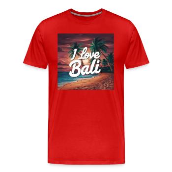 Sunset in Bali - Men's Premium Organic T-Shirt - red - Front - Damien (186cm)