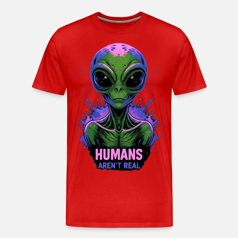 Außerirdischer 👽 - Männer Premium Bio T-Shirt - Rot