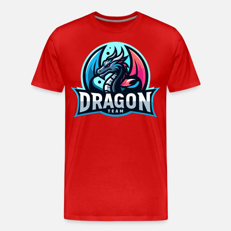 Das Drachen-Team - Männer Premium Bio T-Shirt - Rot