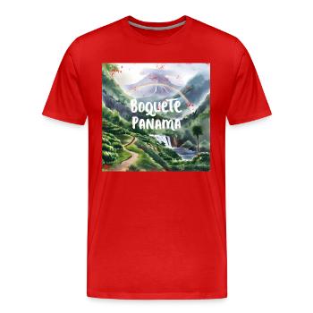 Boquete, Panama - T-shirt bio Premium Homme - rouge - Devant - Damien (186cm)