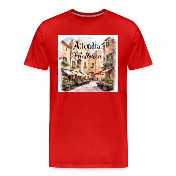 Alcudia Mallorca - T-shirt bio Premium Homme - rouge - Devant - Damien (186cm)