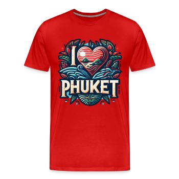 I love Phuket - Männer Premium Bio T-Shirt - Rot - Vorne - Damien (186cm)