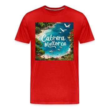 Cabrera Mallorca - T-shirt bio Premium Homme - rouge - Devant - Damien (186cm)