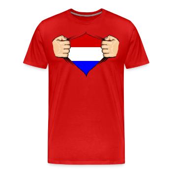 Conception du drapeau de la Hollande - T-shirt bio Premium Homme - rouge - Devant - Damien (186cm)