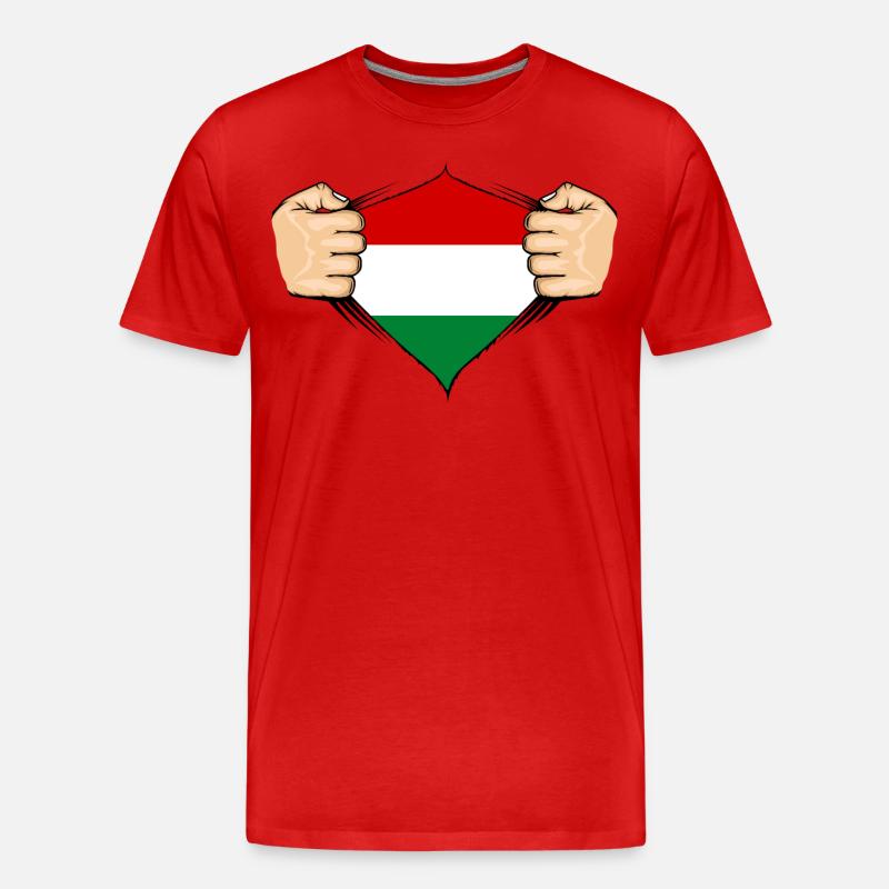 Ungarn Flagge Design - Männer Premium Bio T-Shirt - Rot