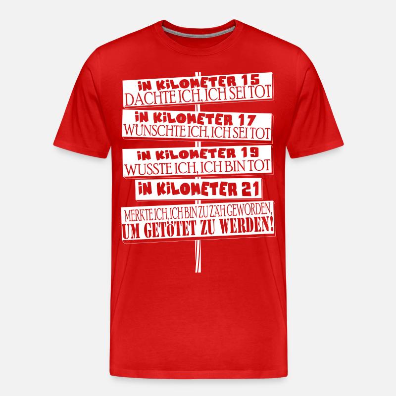 Halbmarathon-Läufer - Männer Premium Bio T-Shirt - Rot