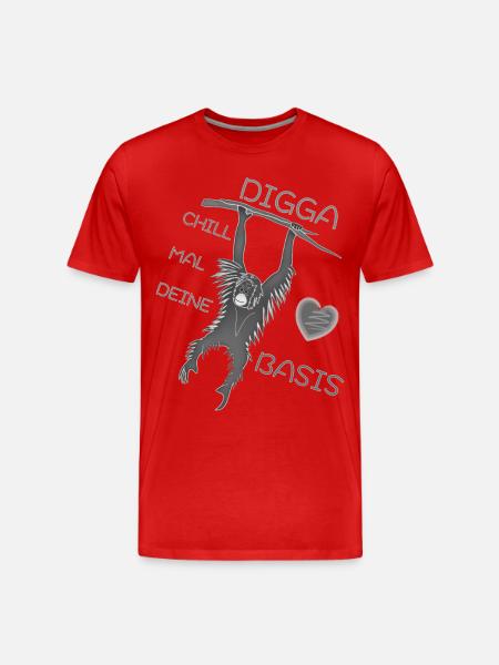 DIGGA CHILL MAL DEINE BASIS - Männer Premium Bio T-Shirt - Rot
